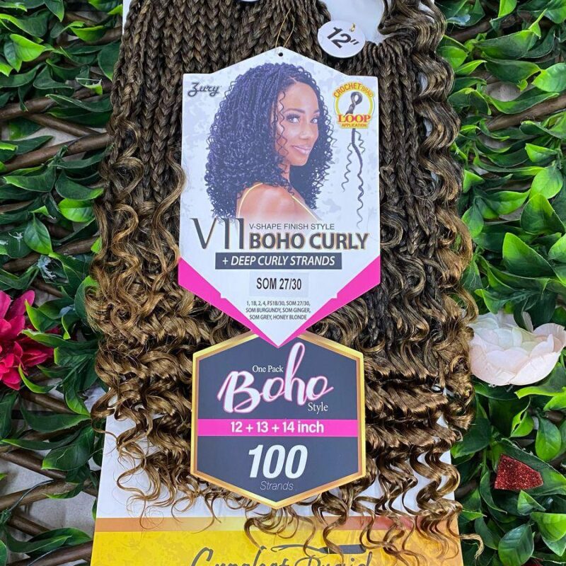 Zury V11 Boho Curly + Deep Curly Strands Crochet Braid