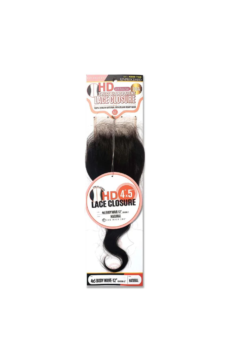 HD Swiss Lace Closure 10” 4x5 Body Wave